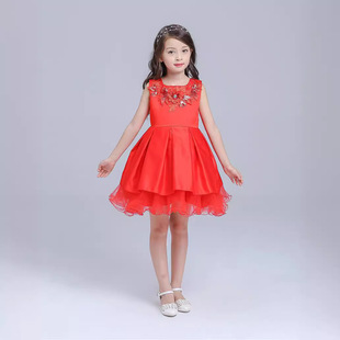 Демисезонный красный чай улун Да Хун Пао, детский костюм для раннего возраста, вечернее платье, юбка, свадебное платье, наряд маленькой принцессы, длинный рукав, юбка-пачка