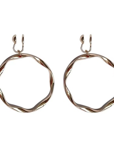 Retro hoop earrings for women Hong Kong style mosquito coil ear clips without piercing exaggerated earrings earrings