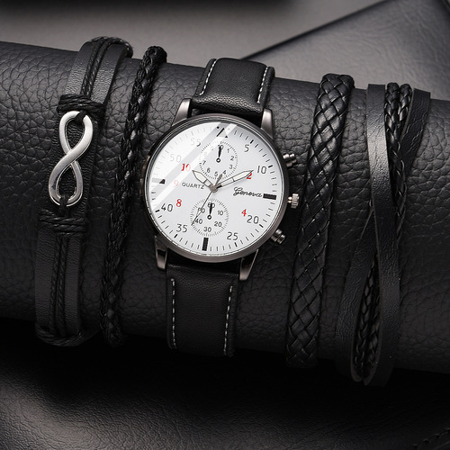 New trendy men's personalized versatile fashionable watch, popular in foreign trade, business two-eye watch, bracelet watch.