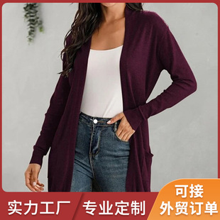 Amazon New Export Women's Clothing Spot Wholesale Cross-Border European and American Ins Long-Sleeved Knitted Cardigan Cardigan Sweater for Women