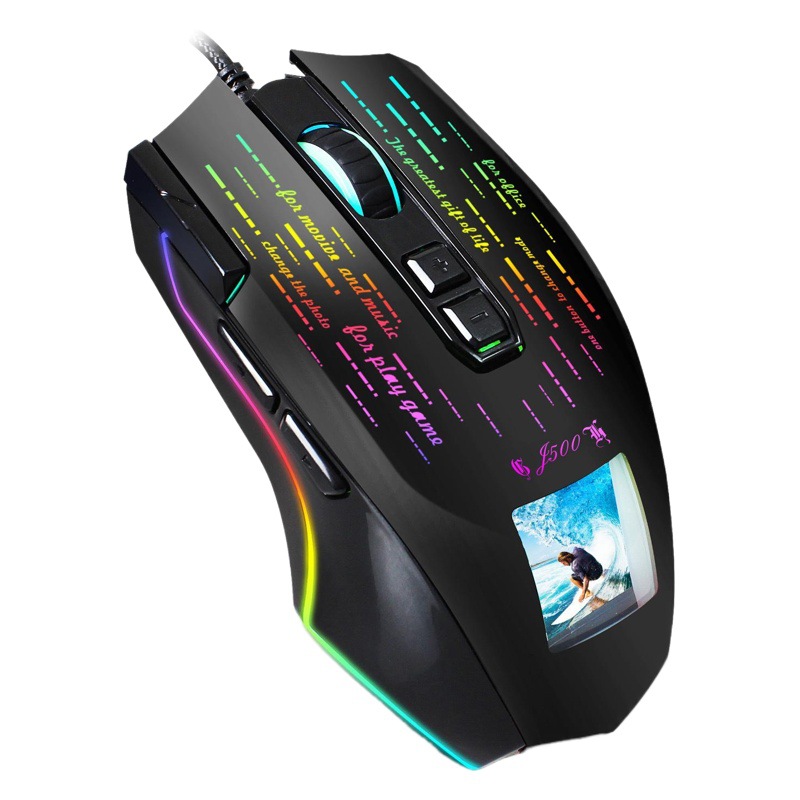 Nuevo J500 pantalla juego macro ratón multi-idioma controlador puede establecer libremente imágenes y marcas en stock
