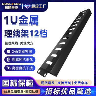 Dongteng 1U Metal Cable Management Rack 12-Speed Network Wiring Rack Engineering Shielded Cable Network Cable Management Rack Wiring Rack