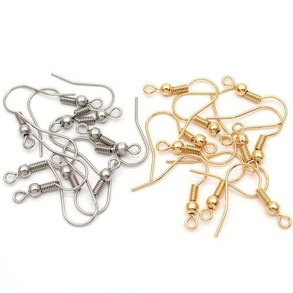 316 stainless steel ear hook real gold plating with beads with…