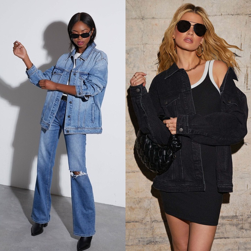 Factory Direct Sales 2025 New European and American Cross-Border Light Blue Washed Denim Jacket Women's Casual Loose Jacket Top Factory Direct Sales 2025 New European and American Cross-Border Light Blue Washed Denim Jacket Women's Casual Loose Jacket Top