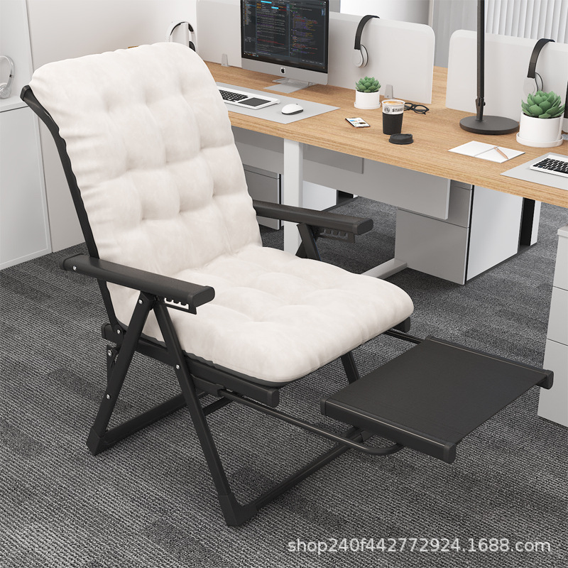 [발판이 포함된 업그레이드 모델] 앉거나 누울 수 있는 1인용 의자 흑백 코튼 패드