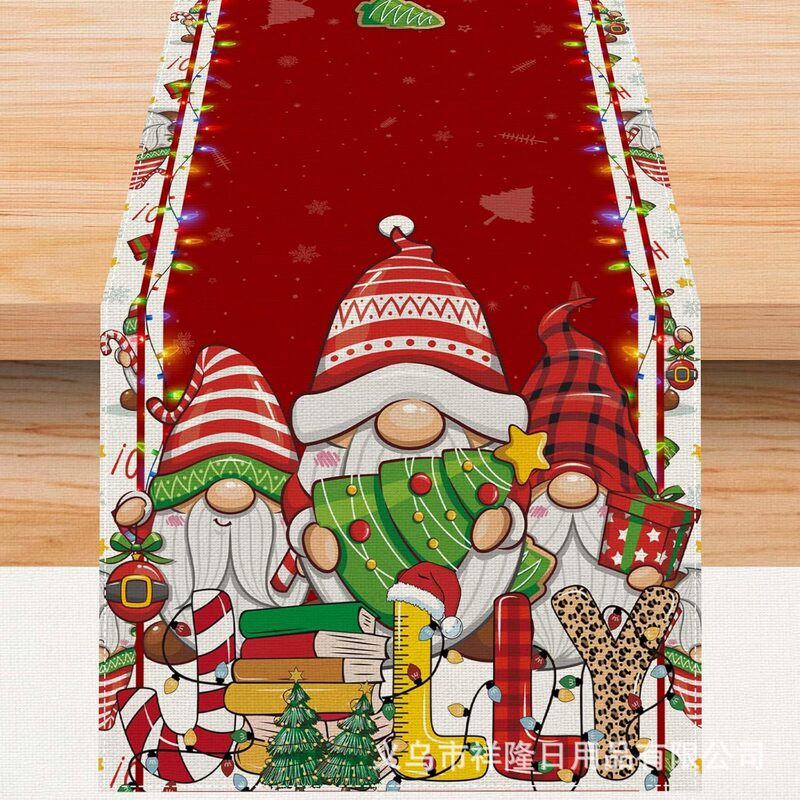 クロスボーダー爆発クリスマステーブル旗キッチンパーティーテーブルクリスマスツリー花輪雪だるま鈴サンタクローステーブル旗|undefined