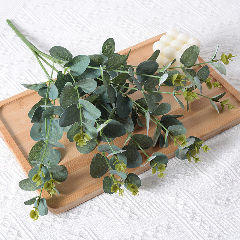 Simulation Flower Simulation Plant 16 Fork Eucalyptus Eucalyptus Leaf Money Leaf Apple Leaf Green Plant Bundle Accessories Wedding
