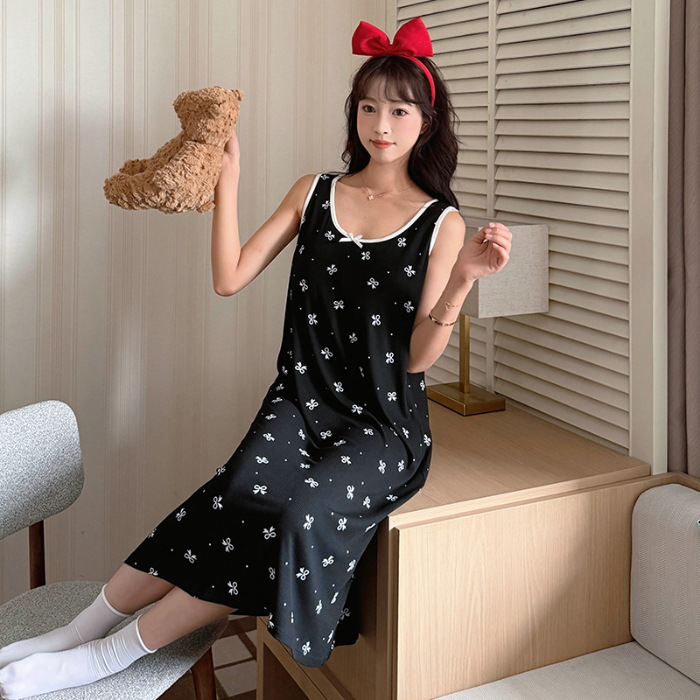 2025, ropa de dormir de cabina de verano chaleco de moda para jóvenes vestidos frescos estudiantes delgados al por mayor
