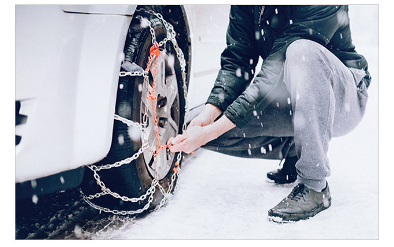 Tire Anti-Slip Chains for Cars, Sedans, Off-Road Vehicles, Anti-Slip Metal Chains for Snow, Mud, and Ice, Steel Chains