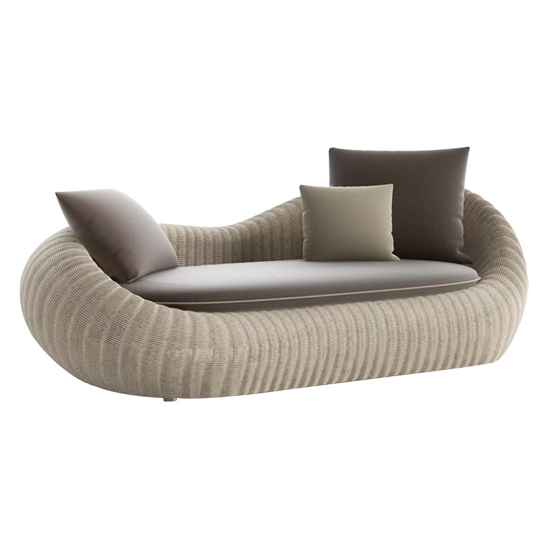 Sofá al aire libre tela de caña patio villa ocio silla de caña hotel terraza residencial impermeable solar tela de caña muebles