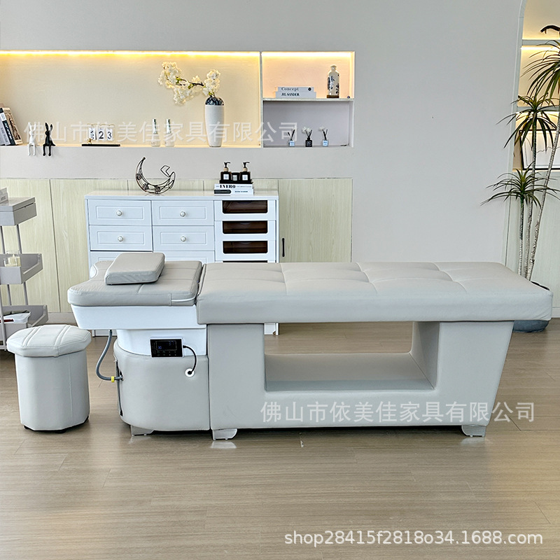 Cama de lavado de cabello, cama de tratamiento de cabeza, agua de circulación a temperatura constante, decocción medicinal de fumigación, almacenamiento, cama de curación del cabello, peluquería, salón de peluquería, cama de huéspedes