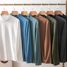 秋冬男士半高领保暖上衣温热37中加绒单件长袖磨毛秋衣一件代批发