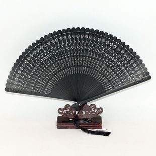Chinese Style Hollow Handmade Full Bamboo Fan for Women Folding Bamboo Craft Fan Folding Fan Ancient Style Dance Dance