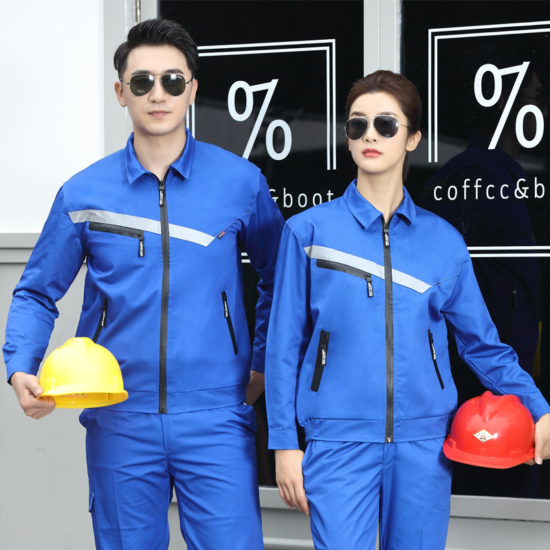 春秋长袖工作服套装男士耐磨耐脏加厚建筑工地汽修劳保服上衣工装|undefined