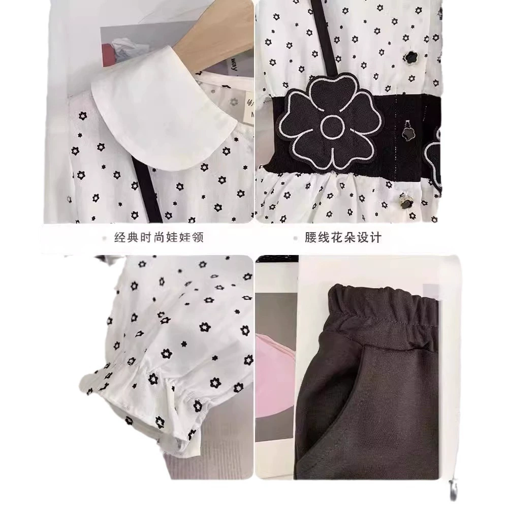 Spring autumn cute set girl's, shirt, flared trousers, new collection