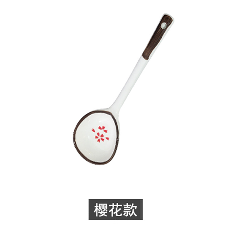 Ceramic Strawberry Long Handle Soup Spoon Set For Home Dining_voghion.com