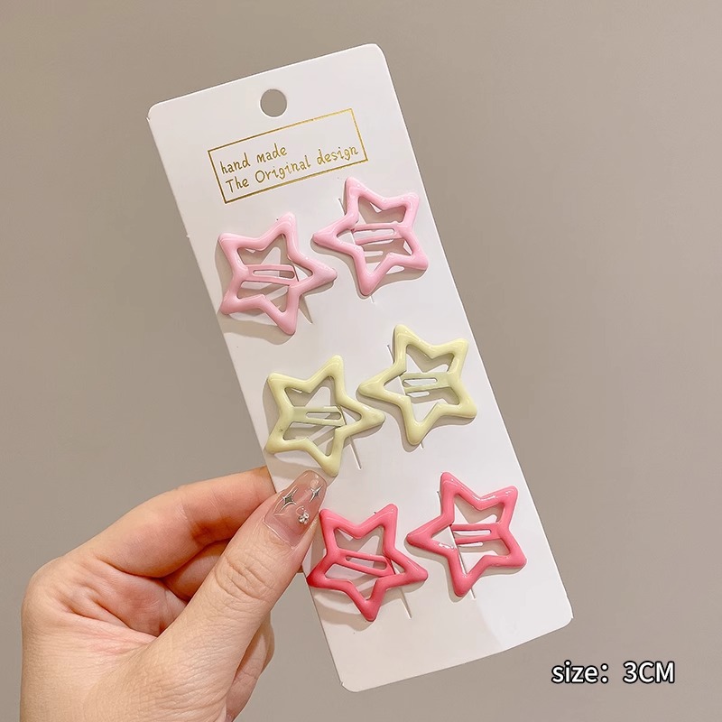 Nuevo clip de BB dopamina de color estrella de pentaco pequeño clip de cabello para niños tocado para niños lindos bordes laterales clip de cabello