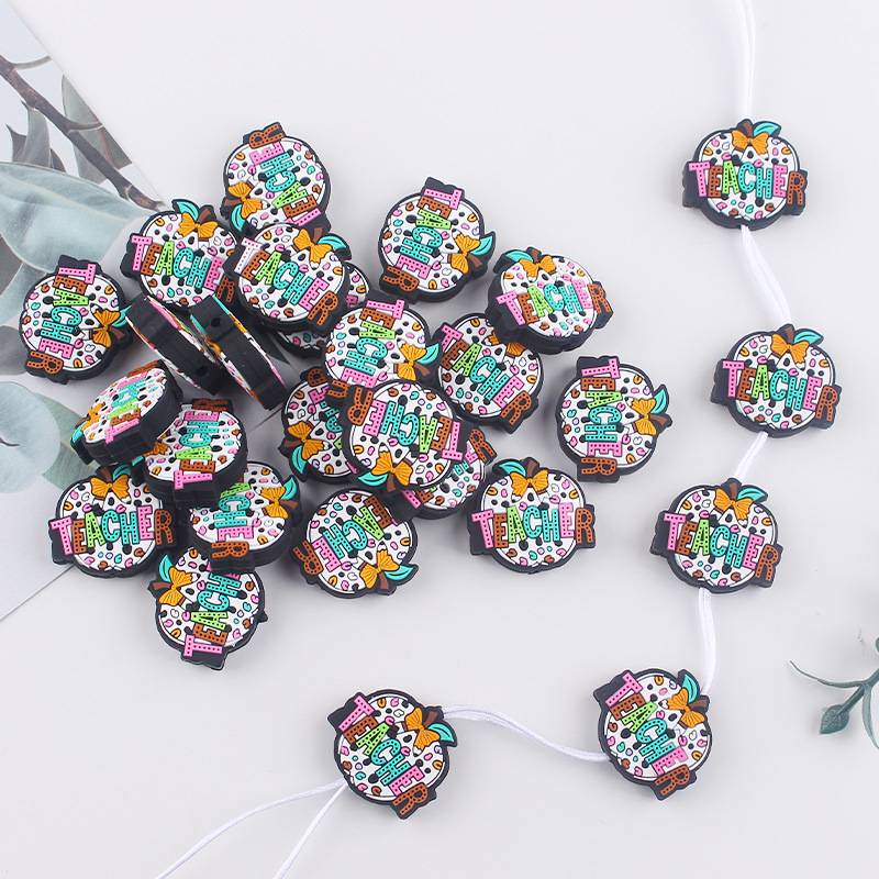 Productos para bebés Día del Maestro de dibujos animados Apple Tecla creativo DIY baby molar chupeta anti-caída accesorios de cadena