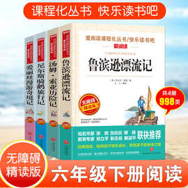 鲁滨逊漂流记汤姆索亚 尼尔斯 爱丽丝漫游奇境六年级下册必读书籍