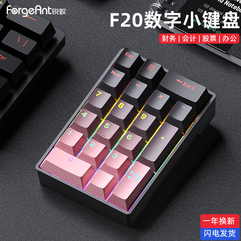 Ruiyi F20 デジタルメカニカルキーパッド有線 20 キーラップトップ外部ミニポータブル財務オフィス|undefined