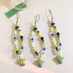 動漫ins卡通三眼仔串珠手機掛繩新款ccd相機掛件混搭手提鏈腕帶繩