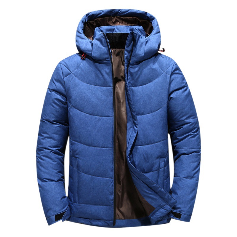Abajo chaqueta invierno de los hombres engrosada estudiante juventud chaqueta caliente a prueba de frío al aire libre de los hombres de moda pato blanco abajo chaqueta
