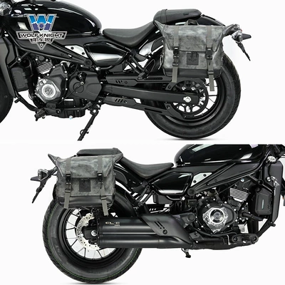 car Wolf suitable for: Motorcycle bumper - 450cl-c-left-right-retro-gray-helmet-bag-can-hold-full-helmet