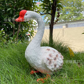 动物仿真模型软胶公鸡鸭子大白鹅儿童玩具摆件大号玩偶批发男女孩