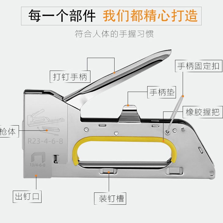 包邮手动码钉枪马丁枪U型钉门形钉枪射钉枪广告喷绘绷油画布1008F
