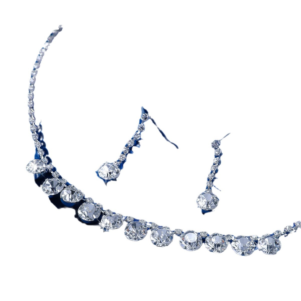 Set collana e orecchini con strass per sposa ed abiti da sera_voghion.com