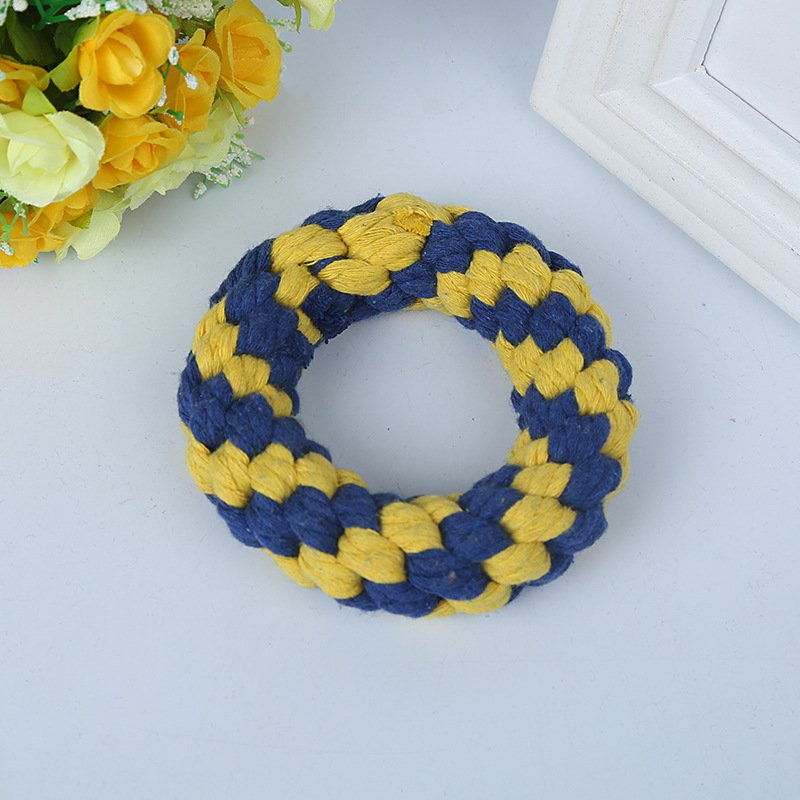 Amazon para juguetes de mascotas, juguetes de cuerda de algodón, perros de mascotas, dientes de molienda, juguetes resistentes a la mordida, en stock al por mayor.