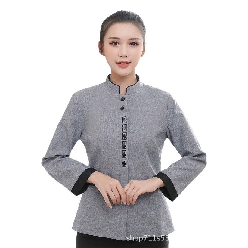 Чистящая одежда, двухслойная подкладка с длинными рукавами, гостиничная гостевая комната, торговый центр, тренировочная станция, домработничество, тетя для мужчин и женщин