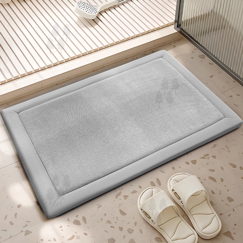 Cross-Border Memory Foam Bathroom Absorbent Floor Mat, Quick-Drying Non-Slip Carpet for Toilet Entrance, Thickened Foot Mat for Bathroom