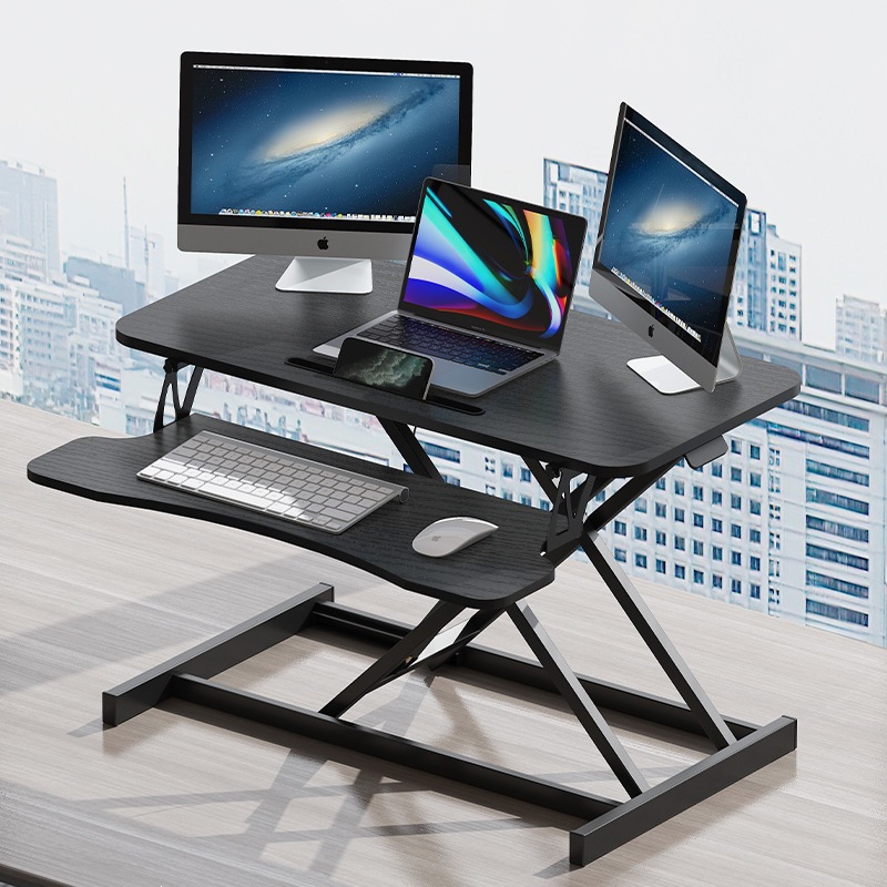 Standing Desk Foldable Height-Adjustable Work Station Laptop Riser Stand Desktop Computer Height-Adjustable Table
