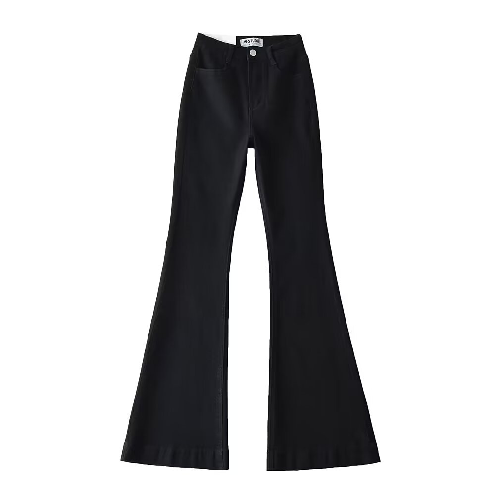 YPFF Trendy Women's Autumn New European And American Style Fashion Washed High-Waisted Slim-Fit Butt-Lifting Slight_ecoleips.com