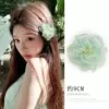 6007 mesh flower hair clip-green color