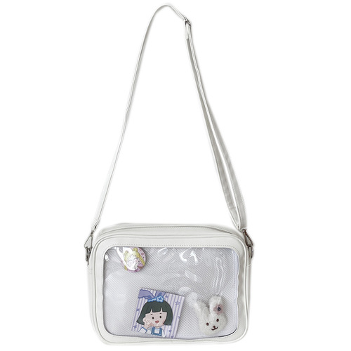 Japanese ins animation peripheral cute personality versatile street shooting soft girl student pain bag transparent girl doll bag