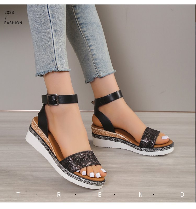 Women's Vintage Style Solid Color Open Toe Roman Sandals display picture 10