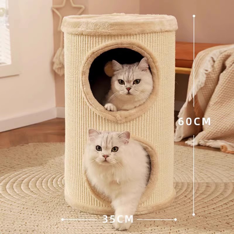 Marco de escalada para gatos, nido para gatos, árbol para gatos, todo en uno, agujero para árbol para gatos de varias capas, tabla de raspado para gatos de doble capa de invierno, casa para gatos de invierno, cálido en invierno