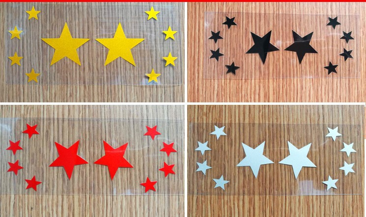 [Ventas directas de fábrica] pegatinas de espejo retrovisor de bandera roja de cinco estrellas (pegatinas de espejo reflectante) un par de pegatinas de coche al por mayor