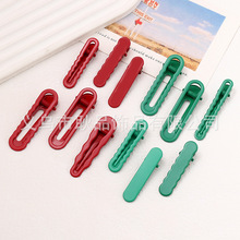 冬季圣诞绿中国红diy手工材料发夹发卡配件流行色系无痕亮漆爆款