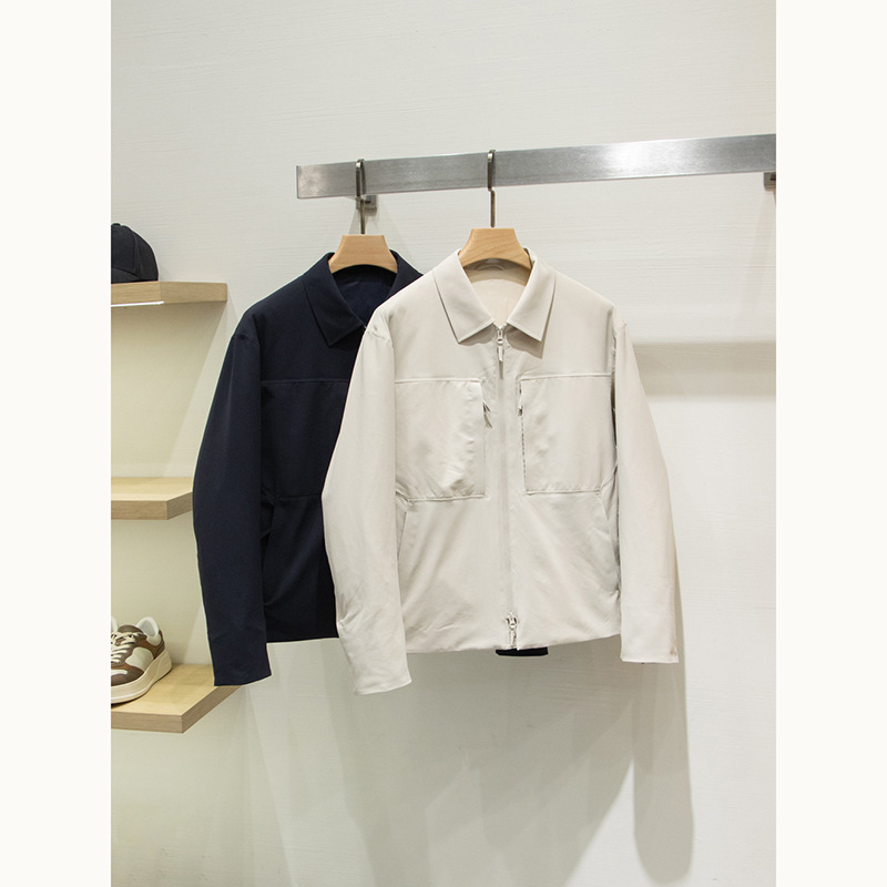 【Bird Edition】Improved Outdoor Functional Style! Short, Lightweight, Fluffy White Goose down Collared Men's down Jacket
