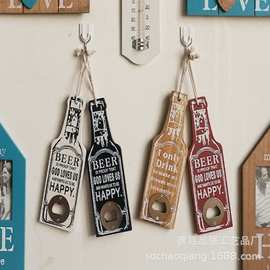 木质创意开瓶器家居摆件餐厅饭店多功能开瓶器启瓶器挂件饮料起子