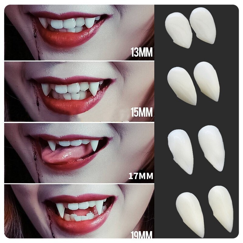 Cross-Border Halloween Dentures Vampire Fangs Resin Teeth Zombie Fangs Braces Masquerade Hot Melt Glue