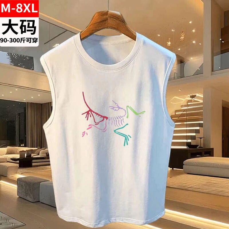 Plus Size Men's Sleeveless Vest Plus Fat Plus Loose Breathable Selected Cotton Round Neck T-Shirt Vest Sweatshirt Plus Size Men's Sleeveless Vest Plus Fat Plus Loose Breathable Selected Cotton Round Neck T-Shirt Vest Sweatshirt
