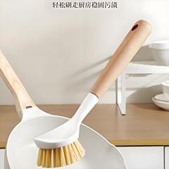 鍋を傷つけないハンドル付き家庭用キッチンポットブラシ、柔らかい毛、ノンスティックオイル、強力な除染と洗浄加工品、長柄ブラシ卸売