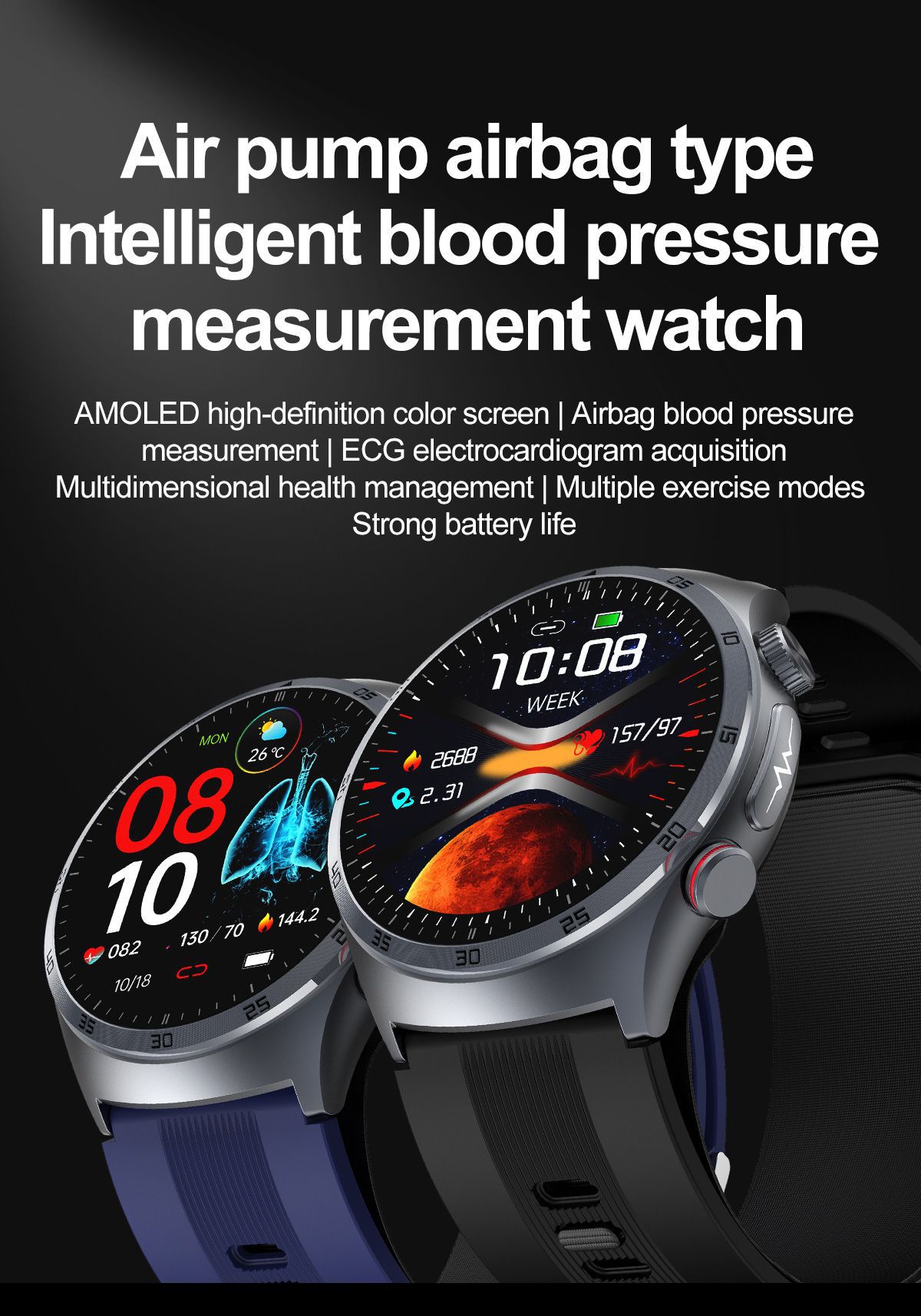 The 2025 new S25 smartwatch, air pump, blood pressure, heart rate, blood oxygen, blood sugar, uric acid, body fat, Bluetooth call details Picture