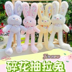 新商品の趣味の砕花はウサギのぬいぐるみのキーホルダーのアイデアを引き出してかわいいかばんのペンダントのネットの赤い贈り物を解凍します。