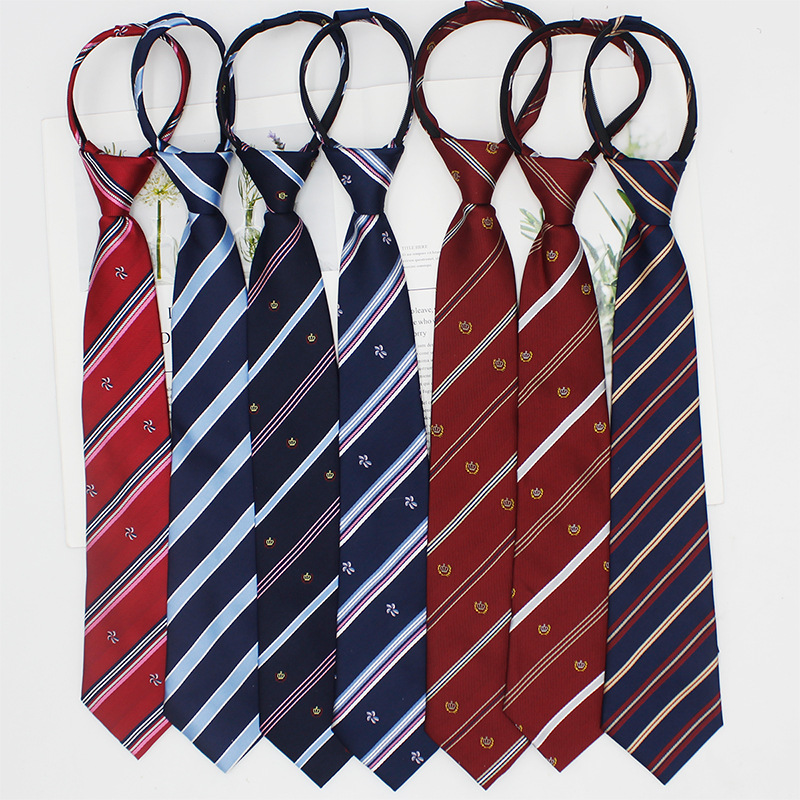 Venta directa de fábrica JK uniforme corbata cremallera 7cm temporada de graduación estudiantes masculinos y femeninos uniformes escolares accesorios poliéster jacquard