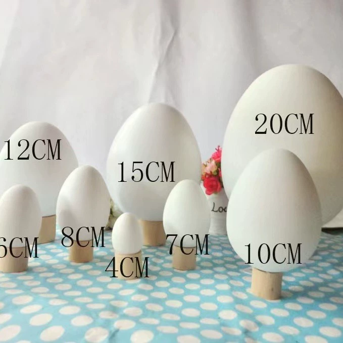 Детский сад DIY граффити расписные яйца пасхальные яйца имитация поддельные гусиные яйца 6/8/12/15cm Белые яйца